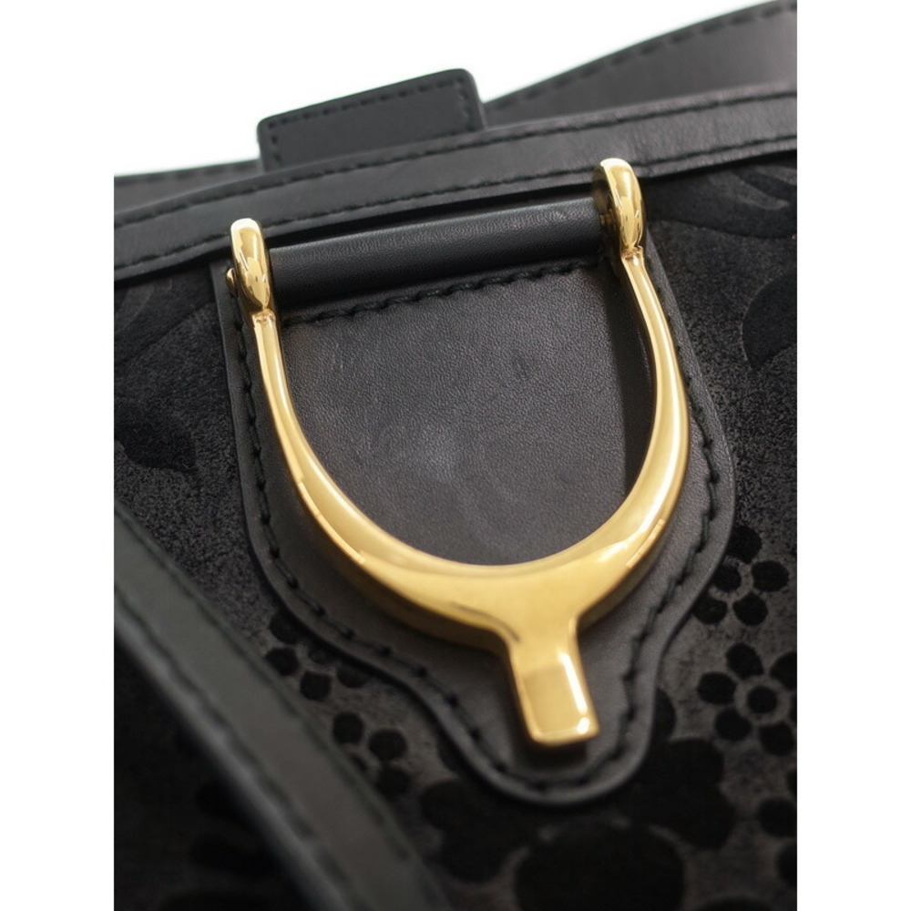 Gucci Bag Velvet Tote Brocade Stirrup Black - Picture 6 of 9